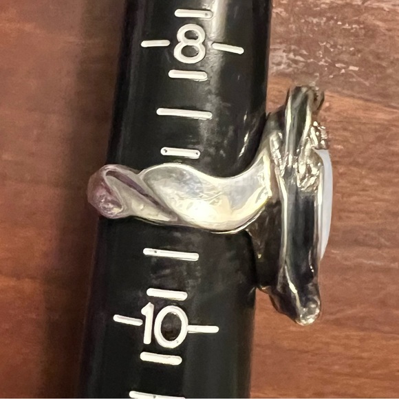 Carolyn Pollack .925 Blue Lace Agate Calla Lily Ring – Sculptural Artisan #337 - Picture 11 of 12